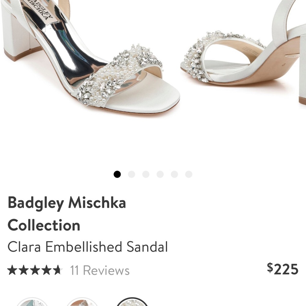 Badgley Mishka evening shoe.Beautiful soft white color . 3 inch block heel.